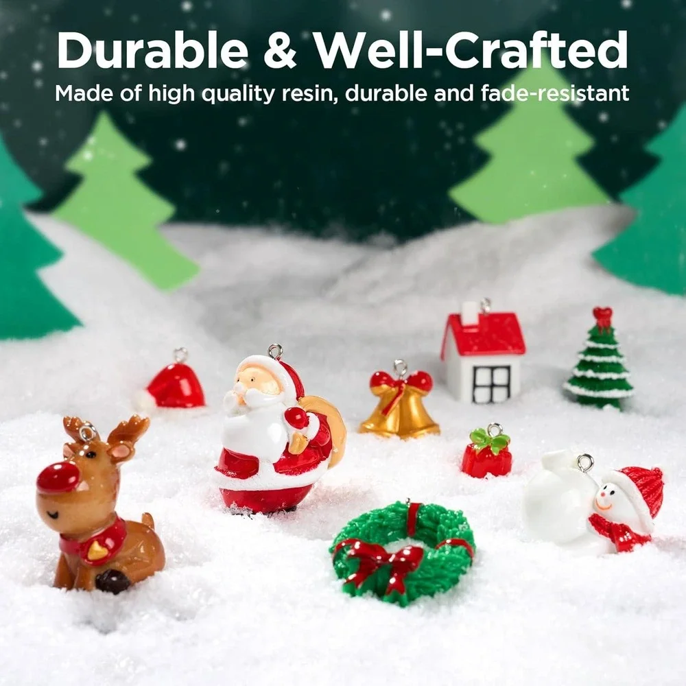 24 Pcs Mini Christmas Ornaments Set Resin‎ Miniature Holiday Advent Calendar
